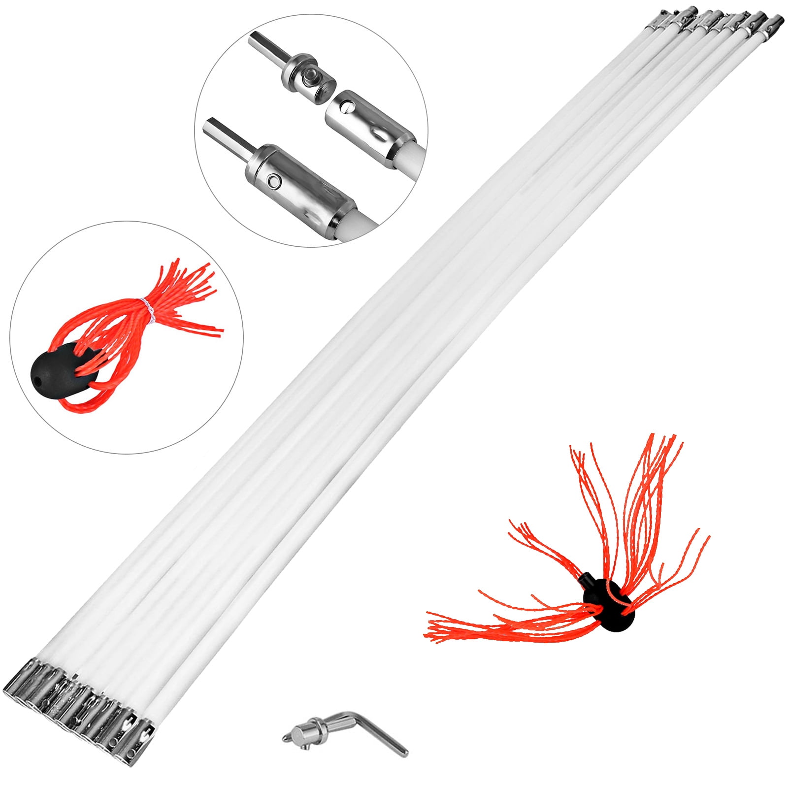 VEVOR Chimney Sweep Kit 30ft Length, Chimney Brush Kit with 9 Nylon