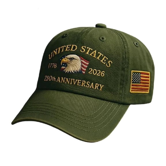 Yokua United States 250th Anniversary Hat, Adjustable Cotton Printed Patriotic Baseball Cap for Men Women Anniversary Commemorative