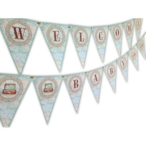 Little Traveler Baby Shower Banner Pennant