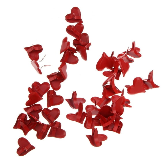 Masteelf 50pcs Heart Shaped Mini Brads Pastel Colors for Scrapbooking Crafts Stamping and DIY 11mm Red