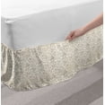 thumbnail image 2 of Floral Bed Skirt, Traditional Victorian Retro Swirl Flowers Classic Blooms Rococo Pattern, Elastic Bedskirt Dust Ruffle Wrap Around for Bedding Decor, 4 Sizes, Beige White, by Ambesonne, 2 of 2