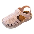 thumbnail image 6 of Toddler Girl Gladiator Strappy Sandals Kids Summer Open Toe Adjustable Ankle Strap Outfoor Lightweight Soft Sole Flat Shoes Pink 5 Toddler, 6 of 6