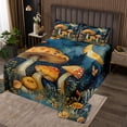 thumbnail image 2 of Erosebridal Cartoon Mushroom Coverlet Set Queen, Retro Bohomian Bedding Set, Starry Sky Decor 3pcs, 2 of 5