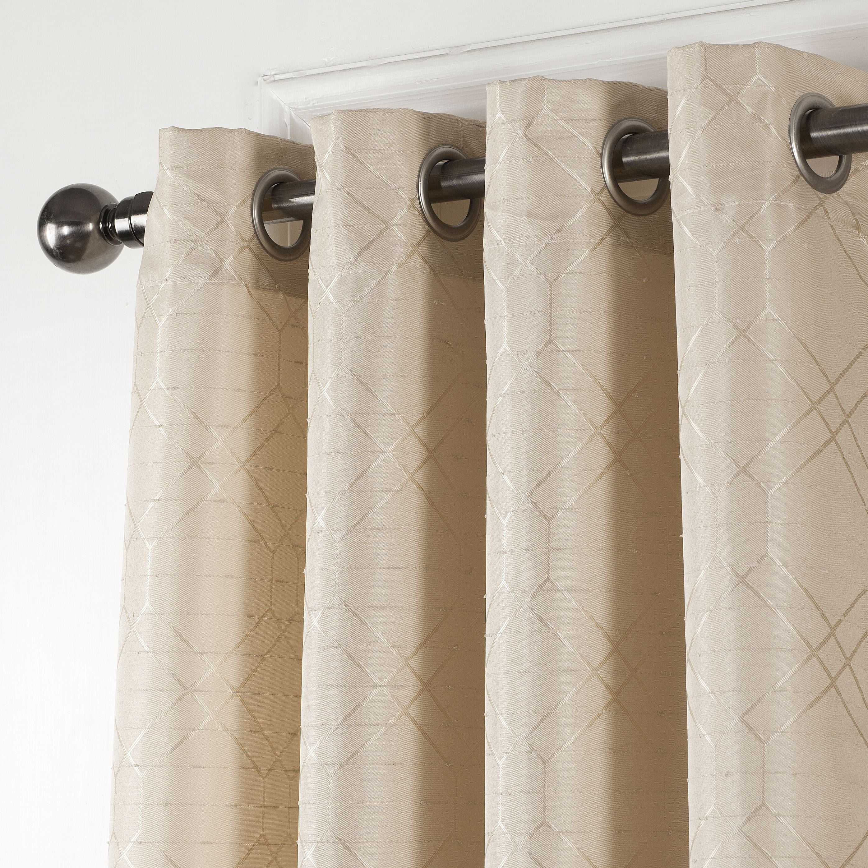 St Pierre Solid Textured Design 54" x 84" Single Window Panel in Taupe