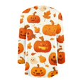 thumbnail image 5 of Women Open Front Cardigan Long Sleeve Pumpkin Ghost Maple Leaf Print Casual Lightweight Fall Outerwear, 5 of 7