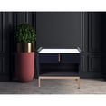 thumbnail image 2 of Modern White/Grey Night Stand Stone Tabletop & Gold Frame, 2 of 5