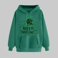 thumbnail image 2 of VBTAPA St Patricks Day Hoodies for Women Cute Shamrock Graphic Hooded Sweatshirts Drawstring Long Sleeve Irish Hoody Tops with Pocket Army Green L, 2 of 6