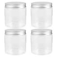 thumbnail image 2 of BRIGHTFUFU Frascos de plástico transparente para almacenamiento de alimentos, recipientes cilíndricos con tapas de aluminio para cocina, hogar, 250ml, 4 Uds., 2 of 7