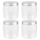 thumbnail image 2 of BRIGHTFUFU Frascos de plástico transparente para almacenamiento de alimentos, recipientes cilíndricos con tapas de aluminio para cocina, hogar, 250ml, 4 Uds., 2 of 7