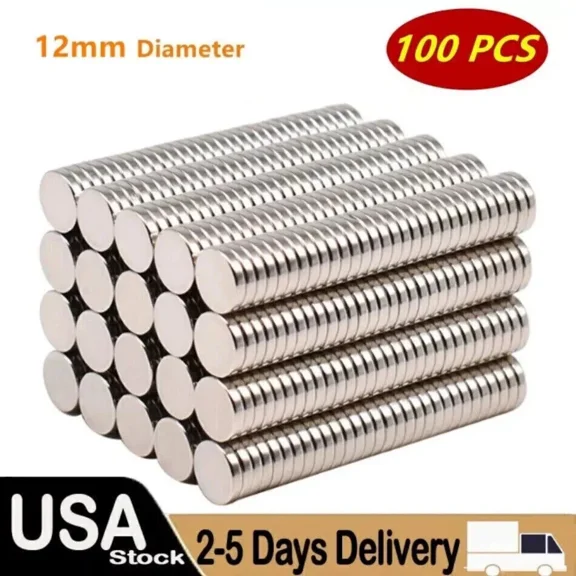 ?100 Pcs Of Super Strong Neodymium Magnets N35 Rare Magnets 12Mm X 2Mm Fast Ship
