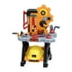 thumbnail image 1 of Banco de herramientas para niños, herramientas eléctricas, taller de juguete, herramienta realista, banco de trabajo para niños, juguete interactivo amarillo con sombrero, 1 of 9