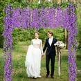 thumbnail image 5 of Wisteria Hanging Flowers, 3.6 Feet Wisteria Artificial Flowers, Wisteria Garland with 3D Butterfly, Hanging Vines for Brdroom Wedding Home Party Wall Decor (White & Purple), 5 of 5