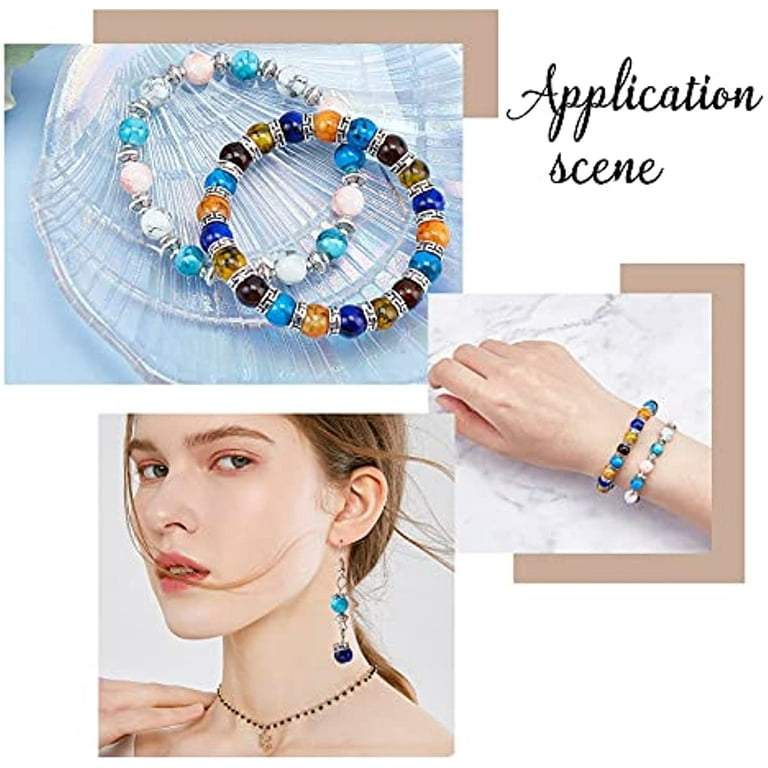 DIY Opaque Spray Painted Glass Beads Stretch Bracelet Making Kits 
