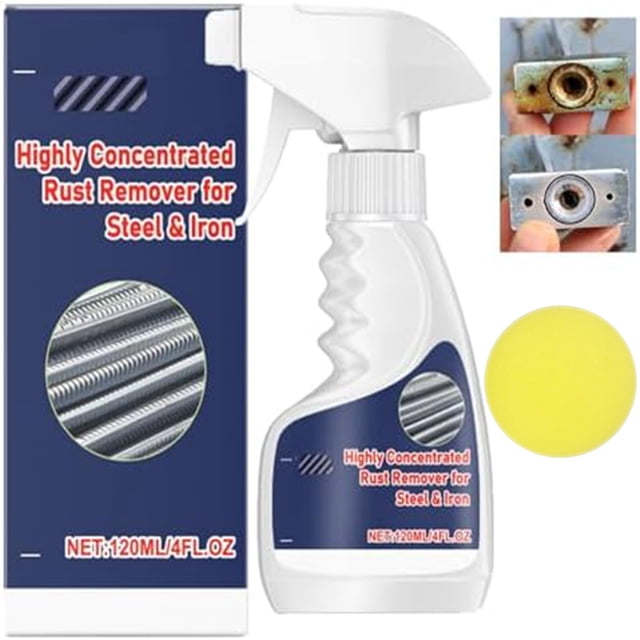 Djiypn Dissolvant de Rouille Usage Intensif pour Métal, Vaporisateur Puissant de Suppression de Rouille, Dissolvant de Taches de Rouille pour Outils, Acier Inoxydable, Pièces Automobiles, Rouille à Action Rapide (120ml/4 Fl.Oz)