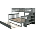 thumbnail image 5 of JERFIT Twin-Over-Full Bunk Bed with Twin size Trundle Storage and Guard Rail for Bedroom Dorm, 5 of 10