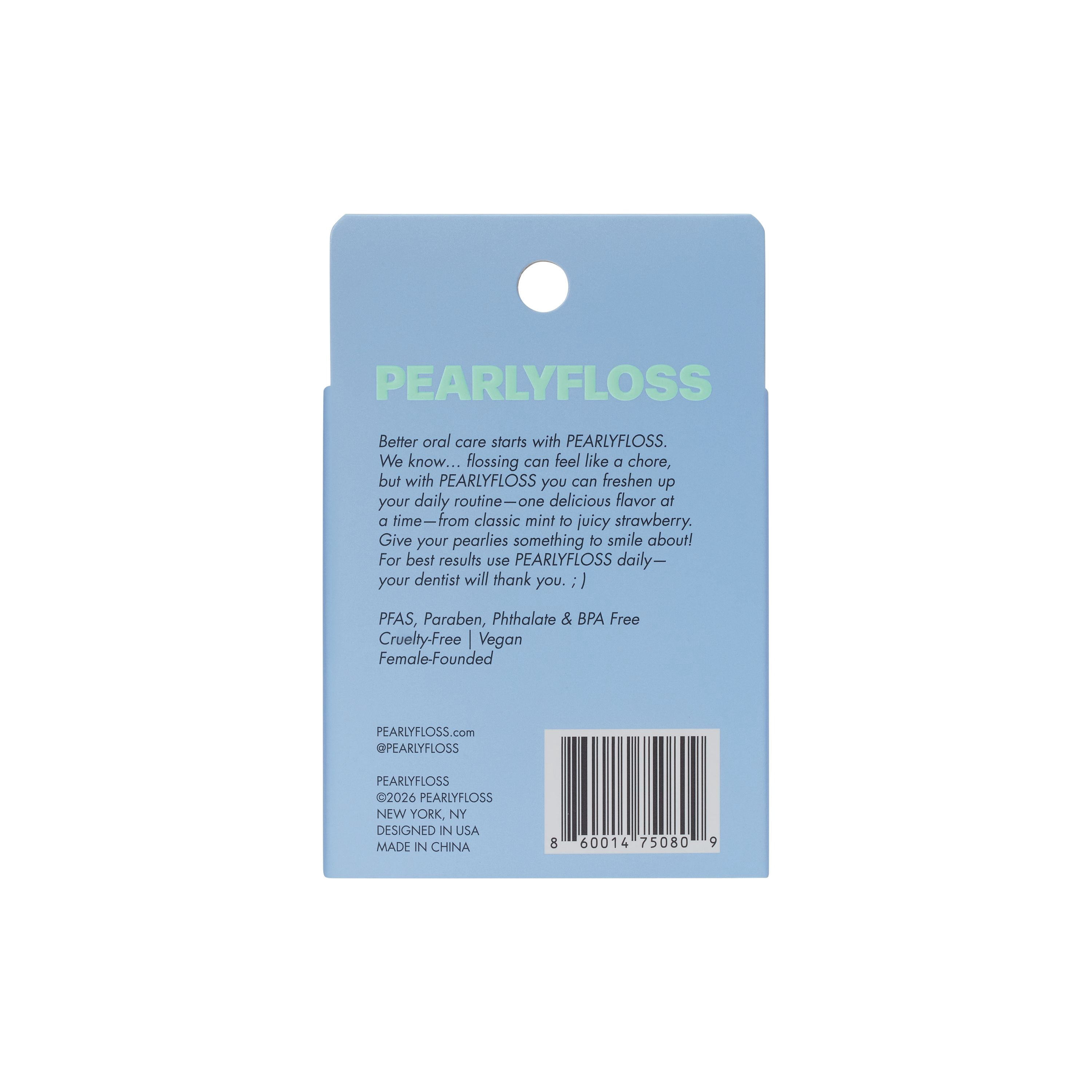 Pearlyfloss Mint Dental Floss, 33 Yards