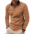 thumbnail image 2 of Oalirro Men's Shirts Slim Fit Classic Button Basic Long Sleeve Shirt Solid Color Casual Golf Shirt, 2 of 4