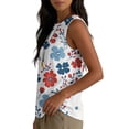 thumbnail image 5 of Fewfanhot Women's 4th of July Floral Print Tank Top, Patriotic Sleeveless Blouse with Red White Blue Flowers, Casual Summer Independence Day Top, S-3XL, 5 of 6