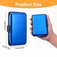 thumbnail image 4 of HOMEIORA 1pc Waterproof 7 Slots RFID Blocking Credit Card Protector Aluminum ID Case Hard Shell Business Card Holder Metal Wallet, Gold, 4 of 8