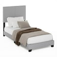 thumbnail image 6 of Furinno Pessac Fabric Upholstered Bed Frame with Wooden Slat Support, Twin XL, Glacier, 6 of 6