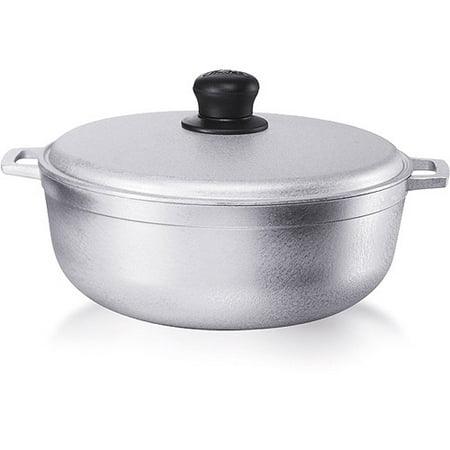 IMUSA 36cm Natural Aluminum Caldero with Lid and Bakelite Knob