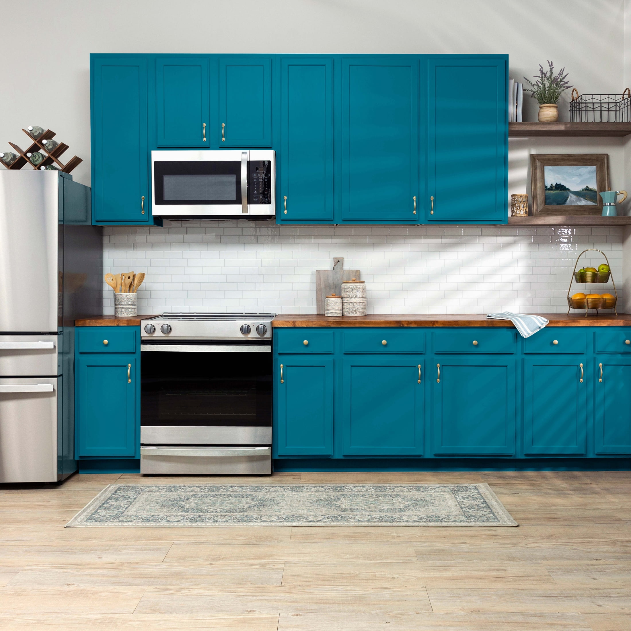 Timeless Teal, Rust-Oleum Cabinet Transformations Satin Coating Kit-38039005T, Quart