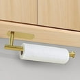 thumbnail image 2 of Nvzi Paper Towel Holder Under Cabinet for Kitchen, Adhesive Paper Towel Holder Wall Mount, SUS304 Stainless Steel 13 inch(Gold), 2 of 4