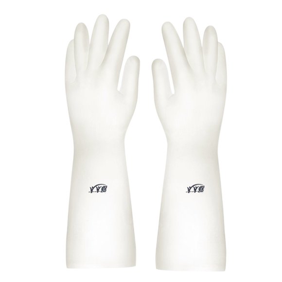 Discounted Stock! Pair of Gloves Durable Kitchen Laundry Gloves, White, 14.43*3.9*1.17In, Latex, 1 Pair of Gloves, Meiiso