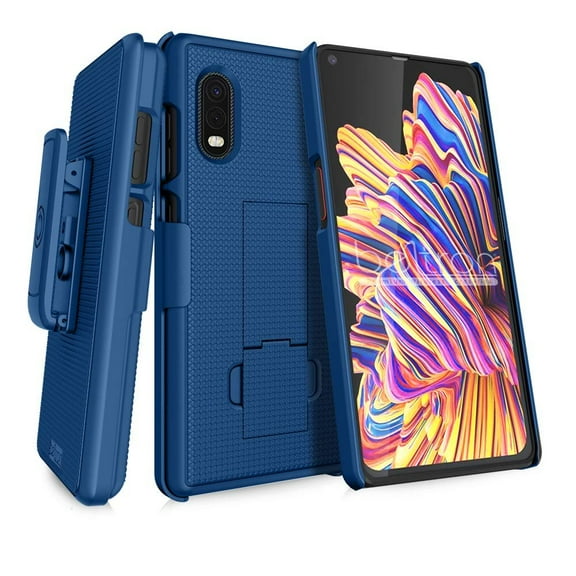 BELTRON Heavy Duty Case with Swivel Belt Clip for Samsung Galaxy XCover Pro G715 AT&T FirstNet Verizon Features: Secure Fit & Built-in Kickstand Blue