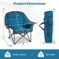 thumbnail image 3 of Costway Oversized Camping Chair, Folding Upholstered Oxford Chair with Side Pockets Blue, 3 of 10