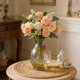 thumbnail image 5 of Ramo de flores artificiales de 12,6 pulgadas - Claveles tallo floral falso Arreglo decorativo de plástico Blanco naranja Azul Amarillo Púrpura Rosa para la decoración del salón de boda, 5 of 7