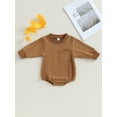 thumbnail image 3 of Fortune Unisex Baby Sweatshirt Rompers Infant Solid Color Long Sleeve Jumpsuit 0-2Y, 3 of 5