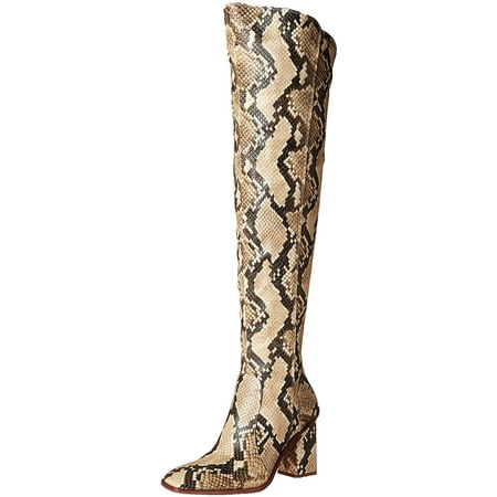 Vince Camuto Dreven Over The Knee Square Toe Chunky Block Heel Boots SHORTBREAD (6, SHORTBREAD)