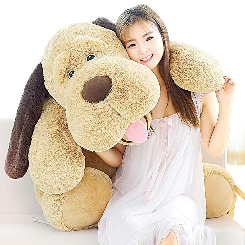 MaoGoLan Chiot en Peluche Géant Chien Grande Peluche Extra Large Animaux en  Peluche Doux Oreiller de Chien en Peluche Gros Jouet en Peluche pour Filles  Enfants 51 Pouces 