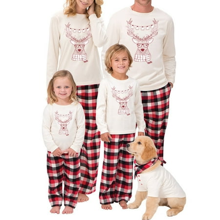 

Qiylii Family Matching Christmas Pajamas Set Women Baby Kids Deer Sleepwear Nightwear