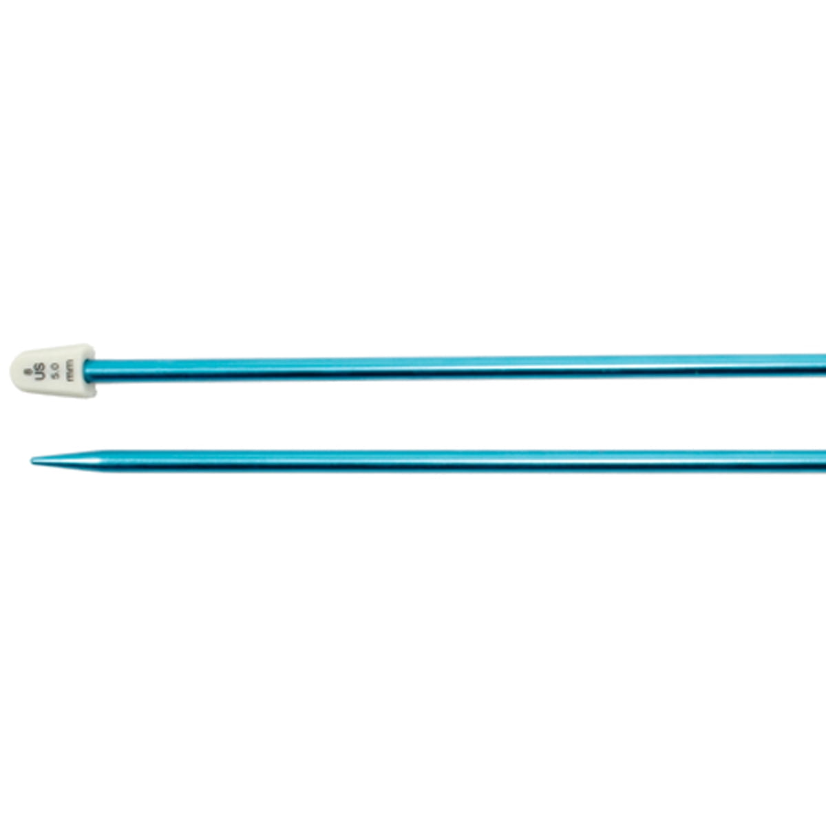 Silvalume Single Point Knitting Needles, 14', Size 8, Turquoise