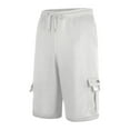 thumbnail image 4 of Cargo Sweat Shorts for Men Casual Drawstring Elastic Waist Athletic Workout Gym Jogger Shorts with Mult Pockets, 4 of 6