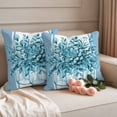thumbnail image 2 of Eucalyptus Aqua Outdoor Waterproof Pillow Covers, Stripes Bottle Flower Cactus Plant Decorative Square Throw Pillowcase Sofa Cushion Sham for Patio/Couch/Chair, 26"x26" 2 Pack, 2 of 8