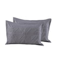 thumbnail image 3 of Marina Decoration Solid Embossed Pinsonic Coverlet Bedspread Bedding Ultra Soft Summer Quilt Set with Shams, Grey Color, 3 of 7