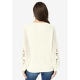 thumbnail image 3 of Roaman's Women's Plus Size Pullover Sweater With Cutout Detail, 3 of 6