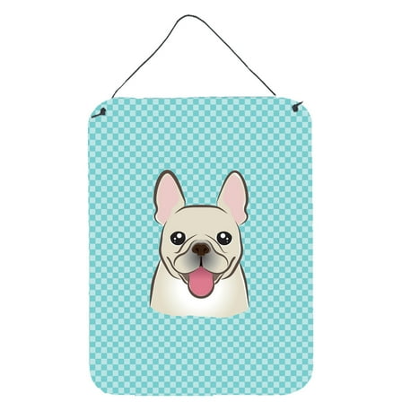 Carolines Treasures BB1176DS1216 Checkerboard Blue French Bulldog Wall and Door Hanging Prints