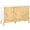 Natural, variant on Dining Room Sideboards, HOMCOM 3 Door Sideboard Buffet Cabinet, Kitchen Cabinet, Coffee Bar Cabinet with Chevron Pattern, Adjustable Shelf and Metal Legs, Natural Wood, Natural Wooden Sideboards