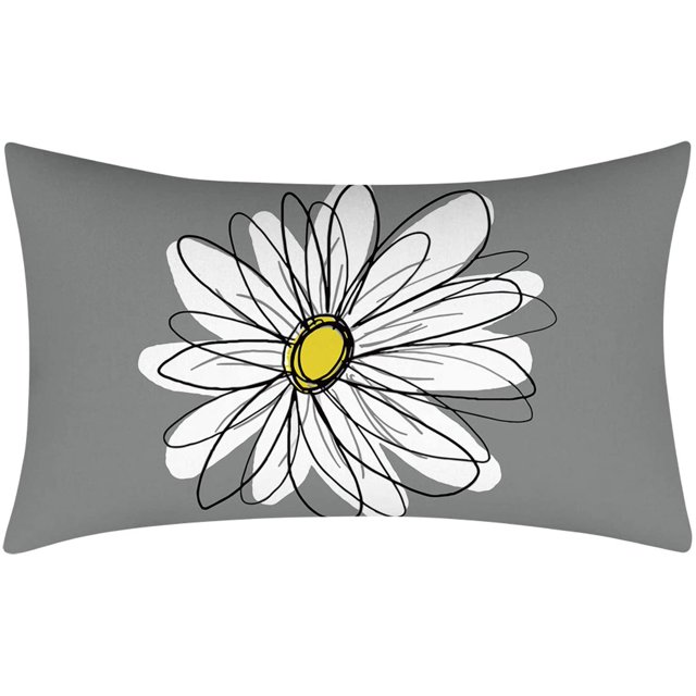 Funda de almohada de verano, funda de cojín de sofá de flores, decoración del hogar, sala de estar, dormitorio, 30x50cm (Daisy-30X50) ER