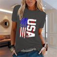 thumbnail image 3 of MANHUJI Tshirts for Women Women Casual Independence Day Flag Print T Shirt Short Sleeve Shirt Loose Blouse Tops Casual Tops for Women Womens Tanks Womens TopsBlack, 3 of 5