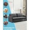 thumbnail image 5 of Queen Size Pull Out Sofa Bed, Convertible Sleeper Sofa Couch with Pullout Bed, 2 in 1 Sofa Bed Couch with Memory Foam Mattress for Living Room Office, Space-Saving, Dark Grey, 5 of 9