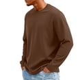 thumbnail image 4 of Inglocry Mens Long Sleeve Tee Shirts Crew Neck Workout Soft Casual -Shirts Coffee S, 4 of 9