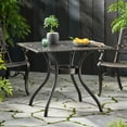 thumbnail image 2 of GDF Studio Honolulu Outdoor Cast Aluminum Square Dining Table, Hammered Bronze, 2 of 7