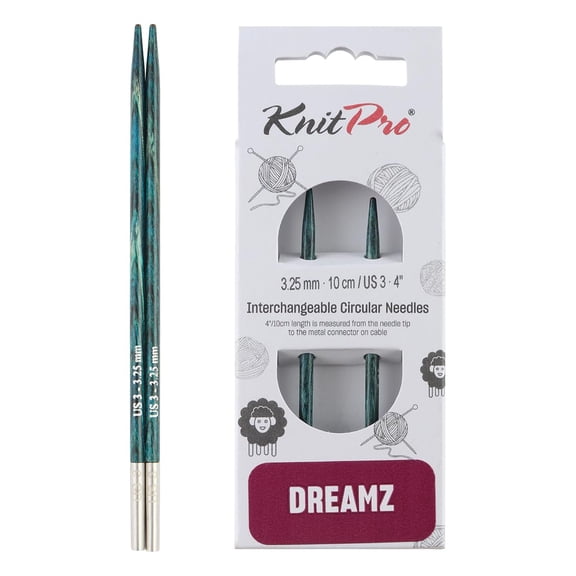 KnitPro Dreamz Interchangeable Circular Needles 4" (10cm) - US 3 (3.25mm)