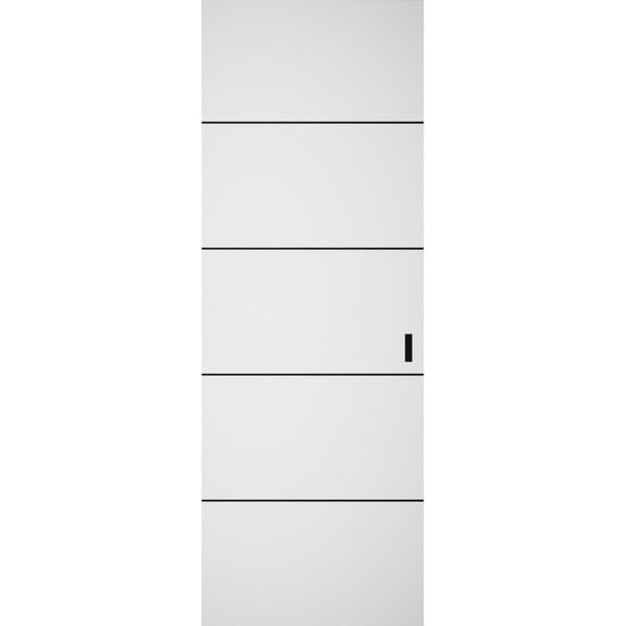 Hidden Barn | Planum 0015 White Silk | Sturdy Finished Doors | Magic Concealed Sliding Set 18" x 80"