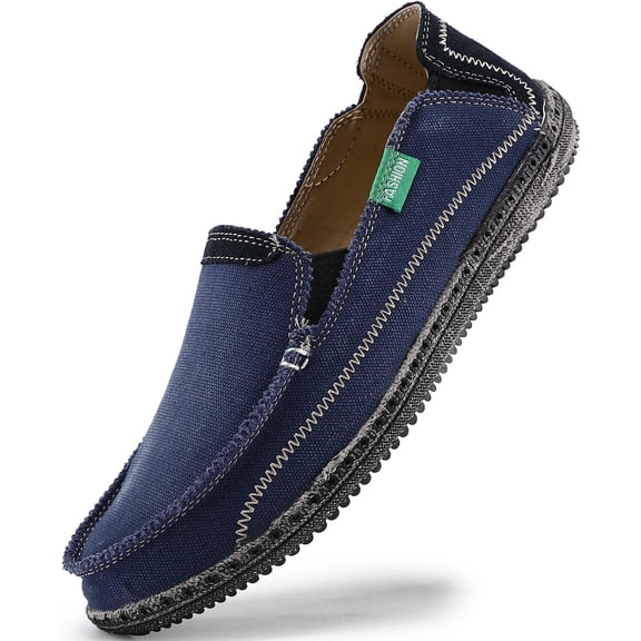 Mens Slip on Deck Shoes Casual Canvas Loafers Beach Boat Shoes